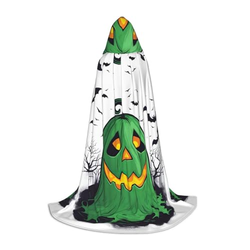 Luckily&Day Grüner Geist, Halloween-Kürbis-Druck, Halloween-Kostüm, Kapuzenumhang für Männer und Frauen, Party, Cosplay, Zauberer, Hexe Luckily&Day Grüner Geist, Halloween-Kürbis-Druck, Halloween-Kostüm, Kapuzenumhang für Männer und Frauen, Party, Cosplay, Zauberer, Hexe von Luckily&Day