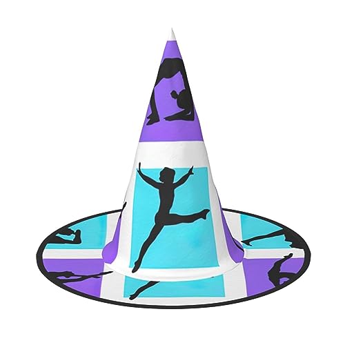 Luckily&Day Gymnastik Spiel Druck Halloween Hexenhut Turm Kostüm Zubehör Kopfbedeckung für Frauen Party Cosplay Weihnachten von Luckily&Day