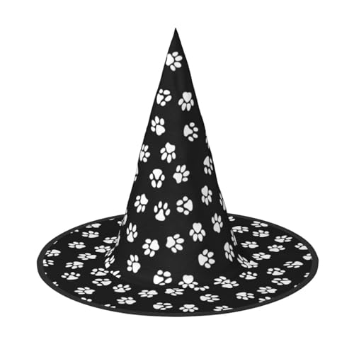 Luckily&Day Halloween-Hexenhut mit Pfotenabdruck-Motiv, Kostüm, Zubehör, Kopfbedeckung für Party, Cosplay Luckily&Day Halloween-Hexenhut mit Pfotenabdruck-Motiv, Kostüm, Zubehör, Kopfbedeckung für Party, Cosplay von Luckily&Day