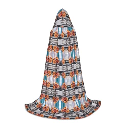 Luckily&Day Halloween-Kostüm mit Blumenmuster, Kapuzenumhang für Männer und Frauen, Party, Cosplay, Zauberer, Hexe, Wikinger, Robe Luckily&Day Halloween-Kostüm mit Blumenmuster, Kapuzenumhang für Männer und Frauen, Party, Cosplay, Zauberer, Hexe, Wikinger, Robe von Luckily&Day
