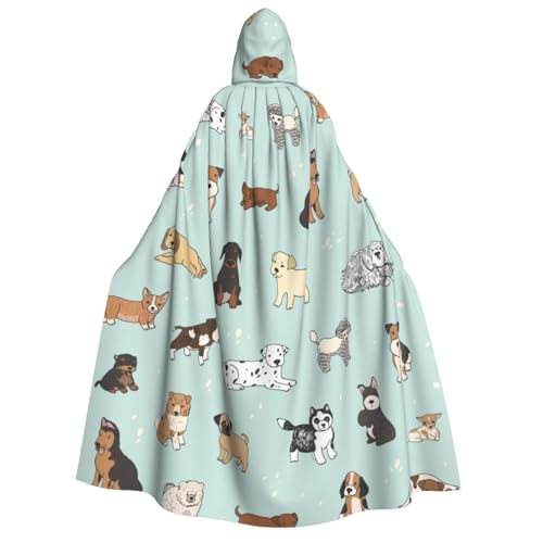 Luckily&Day Halloween-Kostüm mit Hunde-Aufdruck, Umhang mit Kapuze für Erwachsene, Cosplay, Zauberer, Hexe, Wikinger, Robe, Umhang Luckily&Day Halloween-Kostüm mit Hunde-Aufdruck, Umhang mit Kapuze für Erwachsene, Cosplay, Zauberer, Hexe, Wikinger, Robe, Umhang von Luckily&Day