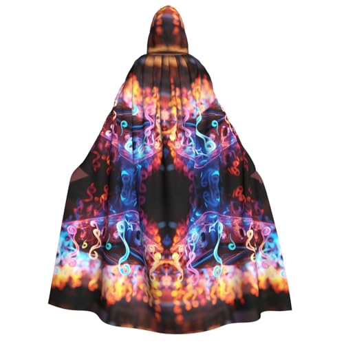 Luckily&Day Halloween-Kostüm mit Musiknoten-Druck, Umhang mit Kapuze, Umhang für Erwachsene, Cosplay, Zauberer, Hexe, Wikinger, Robe, Umhang Luckily&Day Halloween-Kostüm mit Musiknoten-Druck, Umhang mit Kapuze, Umhang für Erwachsene, Cosplay, Zauberer, Hexe, Wikinger, Robe, Umhang von Luckily&Day