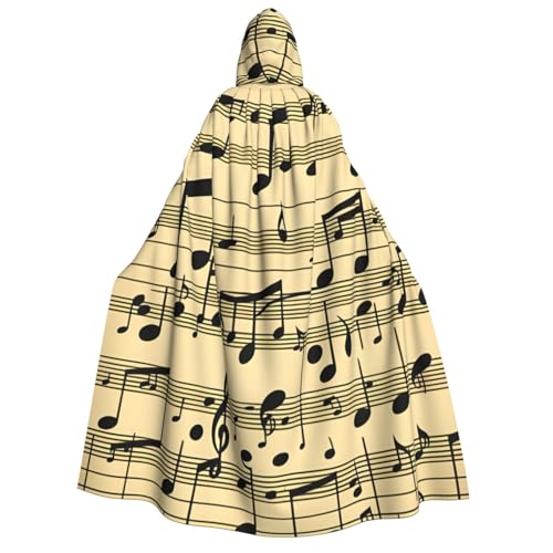 Luckily&Day Halloween-Kostüm mit Musiknoten-Druck, Umhang mit Kapuze, Umhang für Erwachsene, Cosplay, Zauberer, Hexe, Wikinger, Robe, Umhang Luckily&Day Halloween-Kostüm mit Musiknoten-Druck, Umhang mit Kapuze, Umhang für Erwachsene, Cosplay, Zauberer, Hexe, Wikinger, Robe, Umhang von Luckily&Day