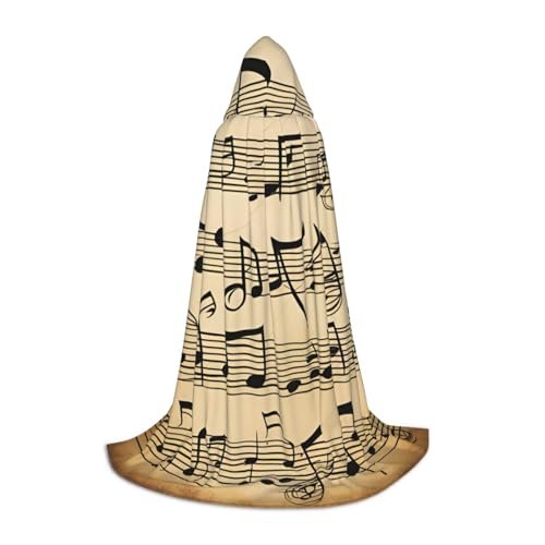 Luckily&Day Halloween-Kostüm mit Musiknoten-Druck, Umhang mit Kapuze, Umhang für Männer und Frauen, Party, Cosplay, Zauberer, Hexe, Wikinger, Robe Luckily&Day Halloween-Kostüm mit Musiknoten-Druck, Umhang mit Kapuze, Umhang für Männer und Frauen, Party, Cosplay, Zauberer, Hexe, Wikinger, Robe von Luckily&Day
