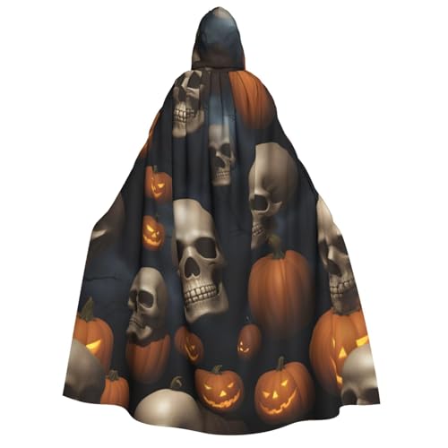Luckily&Day Halloween-Kostüm mit Totenkopf-Druck, Kapuzenumhang für Erwachsene, Cosplay, Zauberer, Hexe, Wikinger, Robe, Umhang Luckily&Day Halloween-Kostüm mit Totenkopf-Druck, Kapuzenumhang für Erwachsene, Cosplay, Zauberer, Hexe, Wikinger, Robe, Umhang von Luckily&Day