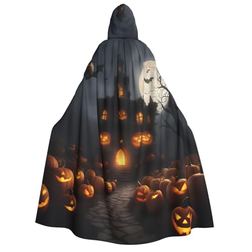 Luckily&Day Halloween-Kürbis-Druck, Halloween-Kostüm, Kapuzenumhang für Erwachsene, Cosplay, Zauberer, Hexe, Wikinger, Robe, Umhang Luckily&Day Halloween-Kürbis-Druck, Halloween-Kostüm, Kapuzenumhang für Erwachsene, Cosplay, Zauberer, Hexe, Wikinger, Robe, Umhang von Luckily&Day