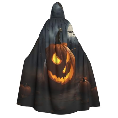 Luckily&Day Halloween-Kürbis-Druck, Halloween-Kostüm, Kapuzenumhang für Erwachsene, Cosplay, Zauberer, Hexe, Wikinger, Robe, Umhang Luckily&Day Halloween-Kürbis-Druck, Halloween-Kostüm, Kapuzenumhang für Erwachsene, Cosplay, Zauberer, Hexe, Wikinger, Robe, Umhang von Luckily&Day