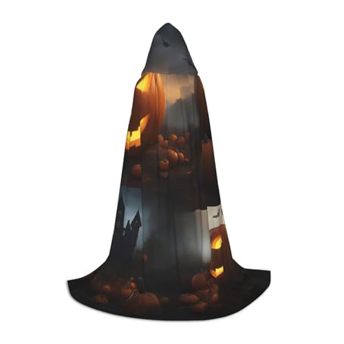 Luckily&Day Halloween-Kürbis-Druck, Halloween-Kostüm, Kapuzenumhang für Männer und Frauen, Party, Cosplay, Zauberer, Hexe, Wikinger, Robe Luckily&Day Halloween-Kürbis-Druck, Halloween-Kostüm, Kapuzenumhang für Männer und Frauen, Party, Cosplay, Zauberer, Hexe, Wikinger, Robe von Luckily&Day