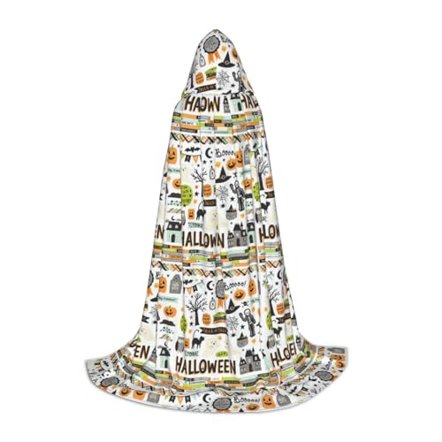 Luckily&Day Halloween-Scrapbook-Druck, Halloween-Kostüm, Kapuzenumhang für Männer und Frauen, Party, Cosplay, Zauberer, Hexe, Wikinger Luckily&Day Halloween-Scrapbook-Druck, Halloween-Kostüm, Kapuzenumhang für Männer und Frauen, Party, Cosplay, Zauberer, Hexe, Wikinger von Luckily&Day