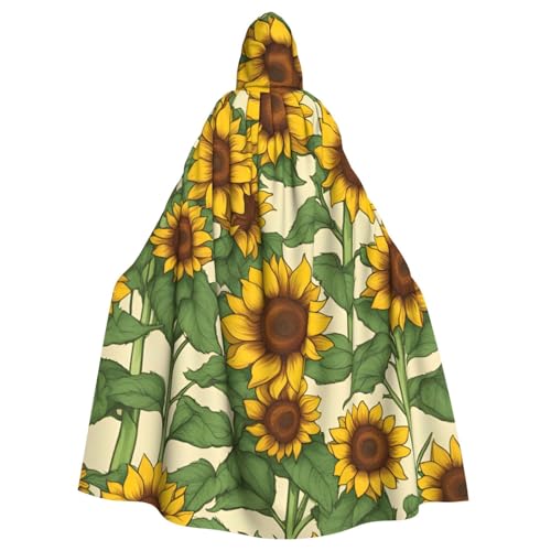 Luckily&Day Halloween-Umhang mit Sonnenblumen-Druck, für Erwachsene, Cosplay, Zauberer, Hexe, Wikinger, Kostüm, Kapuzenumhang, übergroßer Hut Luckily&Day Halloween-Umhang mit Sonnenblumen-Druck, für Erwachsene, Cosplay, Zauberer, Hexe, Wikinger, Kostüm, Kapuzenumhang, übergroßer Hut von Luckily&Day