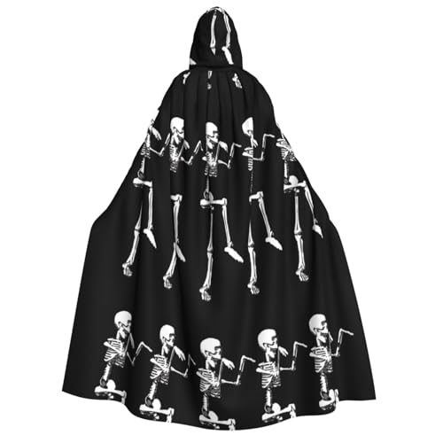 Luckily&Day Halloween beweglicher Skelett-Totenkopf-Druck, Halloween-Kostüm, Kapuzenumhang für Zauberer, Hexe, Wikinger, Robe, Umhang Luckily&Day Halloween beweglicher Skelett-Totenkopf-Druck, Halloween-Kostüm, Kapuzenumhang für Zauberer, Hexe, Wikinger, Robe, Umhang von Luckily&Day