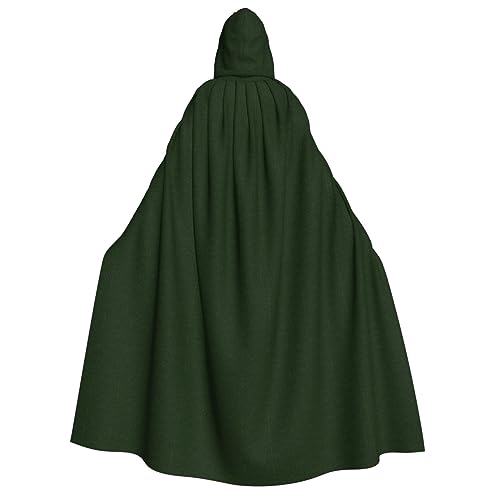 Luckily&Day Hunter Green Floral Petals Print Halloween Kostüm Kapuzenumhang Umhang für Cosplay Zauberer Hexe Wikinger Robe Umhang Umhang von Luckily&Day
