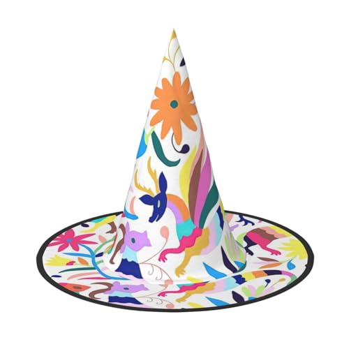 Luckily&Day Mexikanischer Otomi-Tier-Druck, Halloween-Hexenhut, Turm-Top-Kostüm, Zubehör, Damen-Kopfbedeckung für Party, Cosplay Luckily&Day Mexikanischer Otomi-Tier-Druck, Halloween-Hexenhut, Turm-Top-Kostüm, Zubehör, Damen-Kopfbedeckung für Party, Cosplay von Luckily&Day
