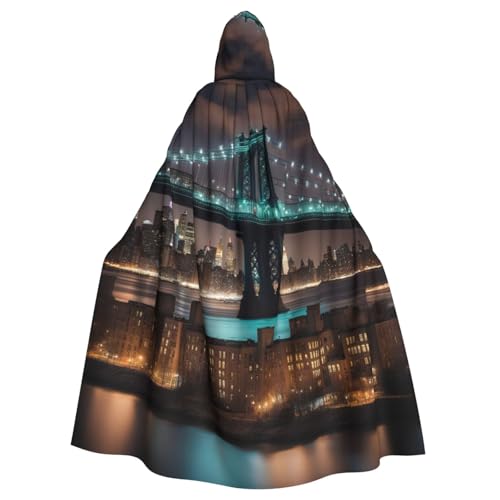 Luckily&Day New York Bridge Night Print Halloween Cape für Erwachsene Cosplay Hexe Wikinger Kostüm Kapuzenumhang übergroßer Hut Luckily&Day New York Bridge Night Print Halloween Cape für Erwachsene Cosplay Hexe Wikinger Kostüm Kapuzenumhang übergroßer Hut von Luckily&Day