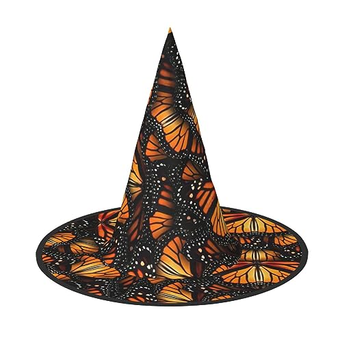 Luckily&Day Orange Monarch Schmetterlinge Druck Halloween Hexe Zauberer Hut Kostüm Zubehör für Frauen Party Cosplay Weihnachten Luckily&Day Orange Monarch Schmetterlinge Druck Halloween Hexe Zauberer Hut Kostüm Zubehör für Frauen Party Cosplay Weihnachten von Luckily&Day
