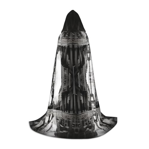 Luckily&Day Regenstraße in Paris, bedruckt, Halloween-Kostüm, Kapuzenumhang, Umhang für Männer und Frauen, Party, Cosplay, Zauberer, Hexe, Wikinger von Luckily&Day