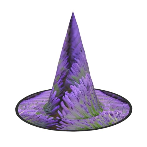 Luckily&Day Romantischer Halloween-Hexenhut mit Lavendel-Druck, einzigartiger Steeple-Top-Kostümhut für Frauen, Party, Festival, Dekoration Luckily&Day Romantischer Halloween-Hexenhut mit Lavendel-Druck, einzigartiger Steeple-Top-Kostümhut für Frauen, Party, Festival, Dekoration von Luckily&Day