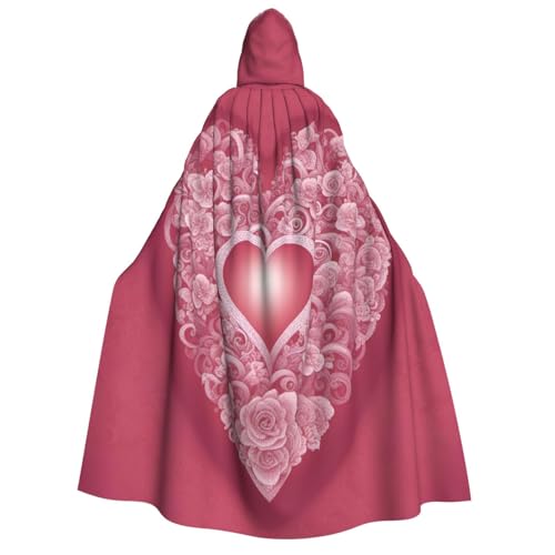 Luckily&Day Romantischer Herzaufdruck, Halloween-Kostüm, Kapuzenumhang für Erwachsene, Cosplay, Zauberer, Hexe, Wikinger, Robe, Umhang Luckily&Day Romantischer Herzaufdruck, Halloween-Kostüm, Kapuzenumhang für Erwachsene, Cosplay, Zauberer, Hexe, Wikinger, Robe, Umhang von Luckily&Day