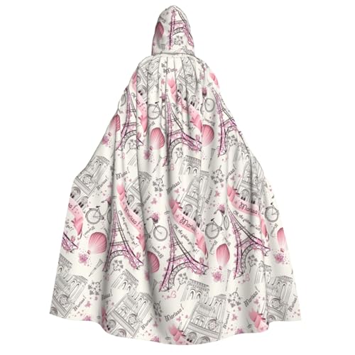 Luckily&Day Romantischer Pariser Schmetterlings-Druck, Halloween-Kostüm, Kapuzenumhang für Cosplay, Zauberer, Hexe, Wikinger, Robe, Umhang Luckily&Day Romantischer Pariser Schmetterlings-Druck, Halloween-Kostüm, Kapuzenumhang für Cosplay, Zauberer, Hexe, Wikinger, Robe, Umhang von Luckily&Day