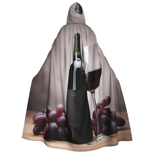 Luckily&Day Rotwein-Druck, Halloween-Kostüm, Kapuzenumhang für Erwachsene, Cosplay, Zauberer, Hexe, Wikinger, Robe, Umhang Luckily&Day Rotwein-Druck, Halloween-Kostüm, Kapuzenumhang für Erwachsene, Cosplay, Zauberer, Hexe, Wikinger, Robe, Umhang von Luckily&Day