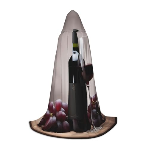 Luckily&Day Rotwein-Druck, Halloween-Kostüm, Kapuzenumhang für Männer und Frauen, Party, Cosplay, Zauberer, Hexe, Wikinger, Robe Luckily&Day Rotwein-Druck, Halloween-Kostüm, Kapuzenumhang für Männer und Frauen, Party, Cosplay, Zauberer, Hexe, Wikinger, Robe von Luckily&Day