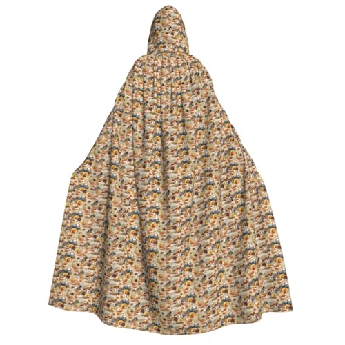 Luckily&Day Seestern-Muschel-Strand-Druck, Halloween-Kostüm, Kapuzenumhang für Cosplay, Zauberer, Hexe, Wikinger, Robe, Umhang Luckily&Day Seestern-Muschel-Strand-Druck, Halloween-Kostüm, Kapuzenumhang für Cosplay, Zauberer, Hexe, Wikinger, Robe, Umhang von Luckily&Day