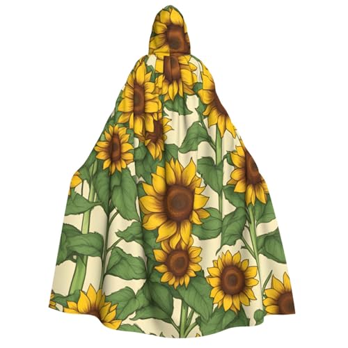 Luckily&Day Sonnenblumen-Druck, Halloween-Kostüm, Kapuzenumhang für Erwachsene, Cosplay, Zauberer, Hexe, Wikinger, Robe, Umhang Luckily&Day Sonnenblumen-Druck, Halloween-Kostüm, Kapuzenumhang für Erwachsene, Cosplay, Zauberer, Hexe, Wikinger, Robe, Umhang von Luckily&Day