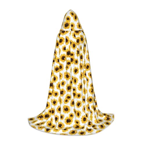 Luckily&Day Sonnenblumen-Druck, Halloween-Kostüm, Kapuzenumhang für Männer und Frauen, Party, Cosplay, Zauberer, Hexe, Wikinger, Robe Luckily&Day Sonnenblumen-Druck, Halloween-Kostüm, Kapuzenumhang für Männer und Frauen, Party, Cosplay, Zauberer, Hexe, Wikinger, Robe von Luckily&Day
