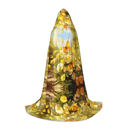 Luckily&Day Sonnenblumen-Schmetterlings-Druck, Halloween-Kostüm, Kapuzenumhang für Männer und Frauen, Party, Cosplay, Zauberer, Hexe, Wikinger Luckily&Day Sonnenblumen-Schmetterlings-Druck, Halloween-Kostüm, Kapuzenumhang für Männer und Frauen, Party, Cosplay, Zauberer, Hexe, Wikinger von Luckily&Day