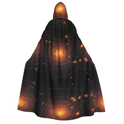 Luckily&Day The Solar System Print Halloween Costume Hooded Cloak Cape for Adult Cosplay Wizard Witch Viking Robe Cloak von Luckily&Day