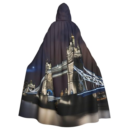 Luckily&Day Tower Bridge in London Print Halloween Cape für Erwachsene Cosplay Hexe Wikinger Kostüm Kapuzenumhang übergroßer Hut Luckily&Day Tower Bridge in London Print Halloween Cape für Erwachsene Cosplay Hexe Wikinger Kostüm Kapuzenumhang übergroßer Hut von Luckily&Day