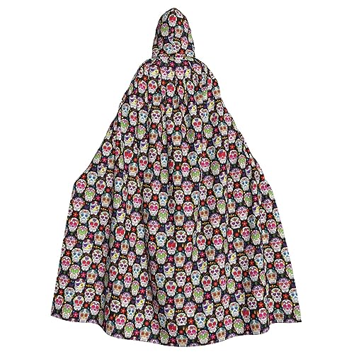 Luckily&Day Umhang mit buntem Blumenschädel-Druck, Wikinger-Kostüm, Umhang für Herren und Damen, Halloween, Cosplay, Zauberer, Hexe, Kapuzenmantel Luckily&Day Umhang mit buntem Blumenschädel-Druck, Wikinger-Kostüm, Umhang für Herren und Damen, Halloween, Cosplay, Zauberer, Hexe, Kapuzenmantel von Luckily&Day
