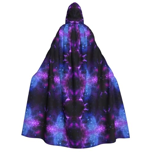 Luckily&Day Universe Galaxy Star Space Print Halloween Kostüm Kapuzenumhang Umhang für Cosplay Zauberer Hexe Wikinger Robe Umhang Umhang von Luckily&Day