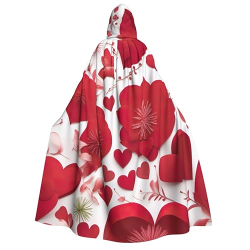 Luckily&Day Valentinstag Herz Blumendruck Halloween Kostüm Kapuzenumhang Umhang für Cosplay Zauberer Hexe Wikinger Robe Umhang Umhang Luckily&Day Valentinstag Herz Blumendruck Halloween Kostüm Kapuzenumhang Umhang für Cosplay Zauberer Hexe Wikinger Robe Umhang Umhang von Luckily&Day