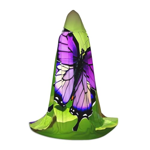 Luckily&Day Violetter Schmetterlings-Aufdruck, Halloween-Kostüm, Kapuzenumhang für Männer und Frauen, Party, Cosplay, Zauberer, Hexe, Wikinger, Robe Luckily&Day Violetter Schmetterlings-Aufdruck, Halloween-Kostüm, Kapuzenumhang für Männer und Frauen, Party, Cosplay, Zauberer, Hexe, Wikinger, Robe von Luckily&Day