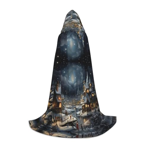 Luckily&Day Weihnachtliches Halloween-Kostüm mit Kapuze, Umhang für Männer und Frauen, Party, Cosplay, Zauberer, Hexe, Wikinger, Robe Luckily&Day Weihnachtliches Halloween-Kostüm mit Kapuze, Umhang für Männer und Frauen, Party, Cosplay, Zauberer, Hexe, Wikinger, Robe von Luckily&Day