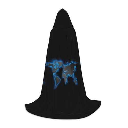 Luckily&Day Weltkarten-Druck, Halloween-Kostüm, Kapuzenumhang für Männer und Frauen, Party, Cosplay, Zauberer, Hexe, Wikinger, Robe Luckily&Day Weltkarten-Druck, Halloween-Kostüm, Kapuzenumhang für Männer und Frauen, Party, Cosplay, Zauberer, Hexe, Wikinger, Robe von Luckily&Day