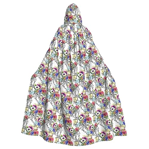 Luckily&Day Wikinger-Kostüm, Umhang für Herren und Damen, mit Wildblumen-Motiv, für Halloween, Cosplay, Hexe, Kapuzenmantel Luckily&Day Wikinger-Kostüm, Umhang für Herren und Damen, mit Wildblumen-Motiv, für Halloween, Cosplay, Hexe, Kapuzenmantel von Luckily&Day