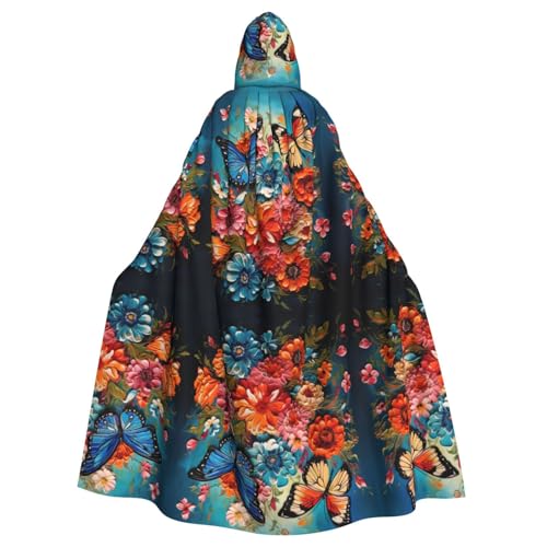 Luckily&Day Wikinger-Kostüm, Umhang mit Blumen und Schmetterlingen für Herren und Damen, Halloween, Cosplay, Zauberer, Hexe, Kapuzenmantel Luckily&Day Wikinger-Kostüm, Umhang mit Blumen und Schmetterlingen für Herren und Damen, Halloween, Cosplay, Zauberer, Hexe, Kapuzenmantel von Luckily&Day