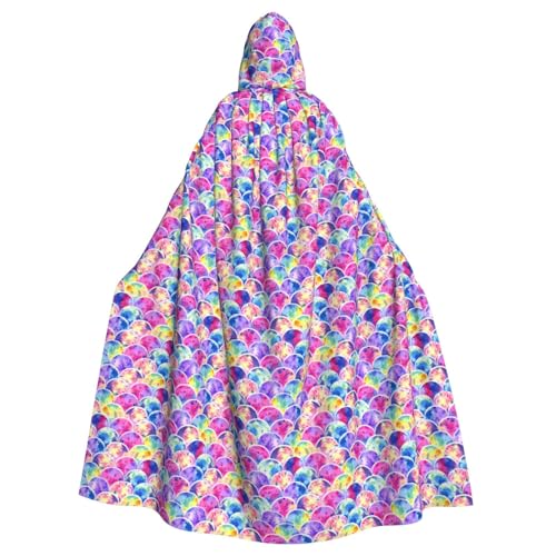 Luckily&Day Wunderschöner Regenbogen-Meerjungfrauen-Druck, Halloween-Umhang für Erwachsene, Cosplay, Hexe, Wikinger, Kostüm, Kapuzenumhang, übergroßer Hut Luckily&Day Wunderschöner Regenbogen-Meerjungfrauen-Druck, Halloween-Umhang für Erwachsene, Cosplay, Hexe, Wikinger, Kostüm, Kapuzenumhang, übergroßer Hut von Luckily&Day