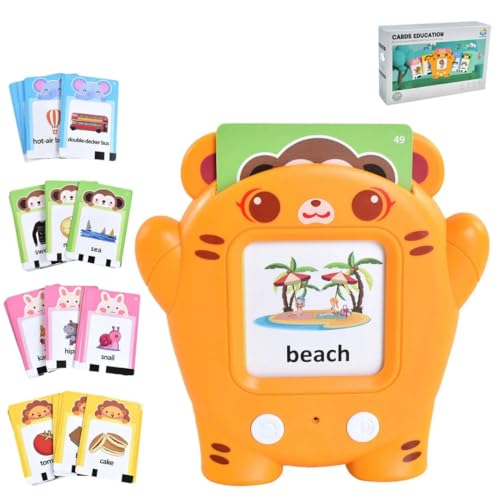 Lucknel® Englisch Lernspielzeug ab 3 Jahren – Interaktives Sprachspielzeug mit Mikrofon – 224 Bilder auf 112 Karten – Vorschulspiel zum Englisch Wörter Lernen für Kinder von Lucknel