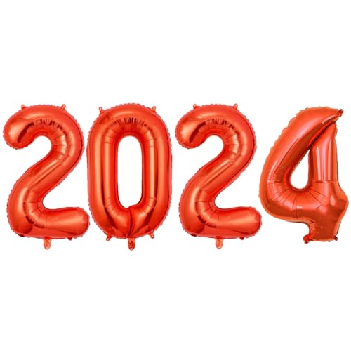 2024 Luftballons Gold - 40 Zoll Zahlenballons | Ästhetisch glänzende große Universalballons 2024 Mylar-Ballons für Silvester Luckxing von Luckxing