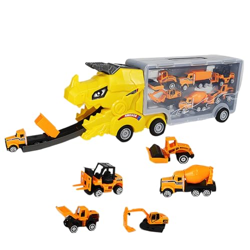 Dinosaurierform Transport Truck Spielzeugauto Für Kinder, Auswurf Folding Track Auto Spielzeug Mit 6 Spielzeugauto, Fahrzeug -Rennsets Portable Träger Fahrzeuge Spielzeug Race Cars Set Für 3-5 von Luckxing