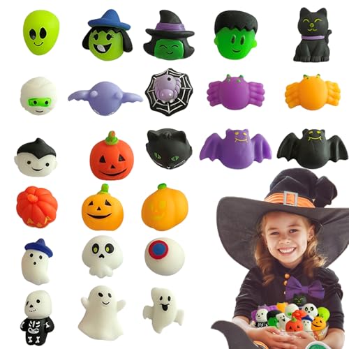 Halloween Quetschspielzeug - Niedliches 24-teiliges Halloween Streichespielzeug,Neuartige Spiele für Jugendliche Kinder Familie Freunde Unterricht Pendeln Entspannung Arbeit Lernen von Luckxing