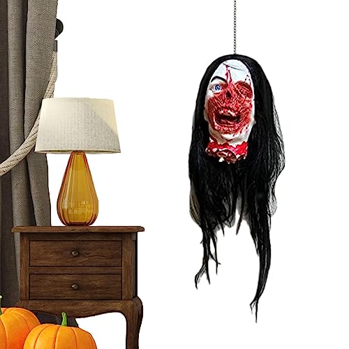 Kopf Halloween Deko,Kopf Requisite Halloween - Realistische Textur Wasserdicht Für Party Garten Ausstellung Escape Room Foto Hintergrund Theaterproduktion von Luckxing