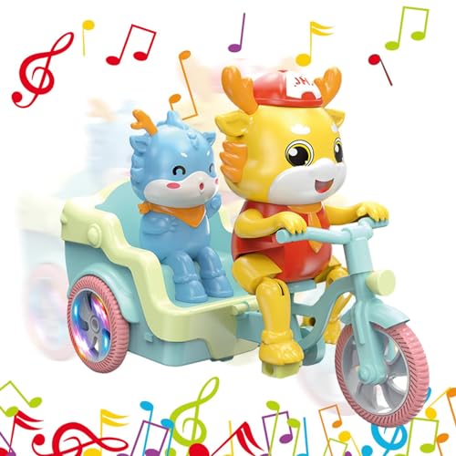 Luckxing Elektrisches Trike-Spielzeug,Drachen-Dreiradspielzeug - Elektrisches Stunt-Dreiradspielzeug mit Musik und Licht | Cartoon- -Dreirad-Spielzeug, interaktives musikalisches Tanzspielzeug für von Luckxing