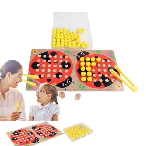 Luckxing Holzbrett-Perlenspiel-Spielzeug, Kleinkind-Brettspiele | Mathe Zählen Montessori Perlenbrett - Montessori-Zählspielzeug, mit Aufbewahrungsbox, Lernspielzeug für Kleinkinder von Luckxing