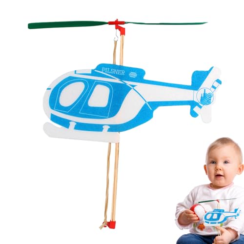 Luckxing Kids Helicopter -Spielzeug, Flying Helicopter Toy - Gummiband -Flugzeugflugzeug - Flugzeugbaugruppe Playset für Alter 4-12 Anfänger Hobbyisten Sammlerstücke von Luckxing