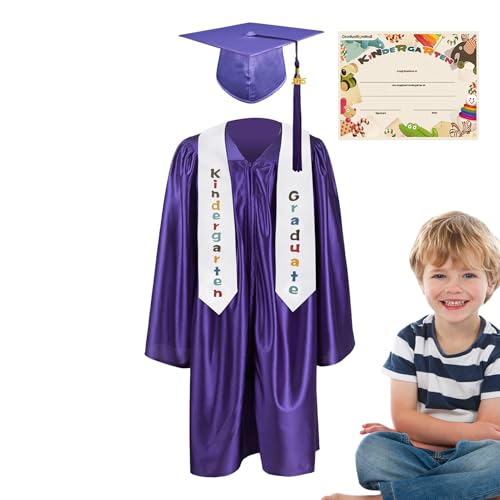 Luckxing Kindergarten Abschlussmütze Und Talar,Kinder Abschlussfeier Fotoanzug | Jahrgang 2025 Zubehör Für Abschlussfeiern Und Verkleidungsspiele Für Mädchen Und Von 5 Bis 13 Jahren von Luckxing