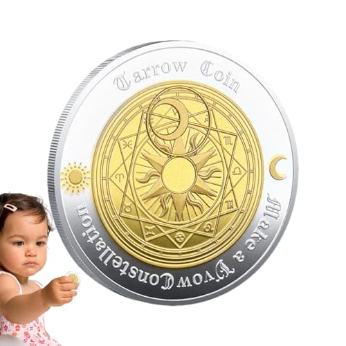 Luckxing Konstellationsmünze, Gedenkmünzen für Männer, Sun Moon Divination Tarot Challenge Coin, Constellation Collection Souvenir, Art Craft Gift Luckxing Konstellationsmünze, Gedenkmünzen für Männer, Sun Moon Divination Tarot Challenge Coin, Constellation Collection Souvenir, Art Craft Gift von Luckxing